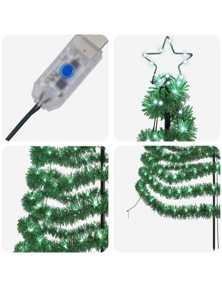 Albero di Natale a LED in tinsel con picchetto EKENAS 180 cm