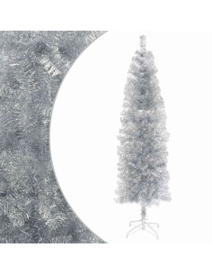 Albero di Natale Artificiale Sottile 240 cm PVC e Acciaio 2