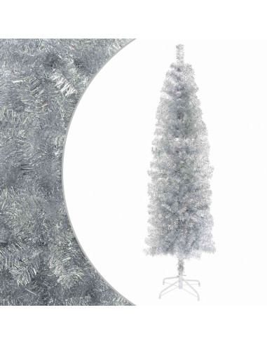 Albero di Natale Artificiale Sottile 240 cm PVC e Acciaio