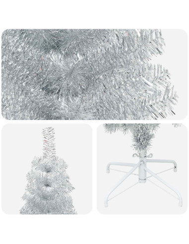 Albero di Natale Artificiale Sottile 240 cm PVC e Acciaio