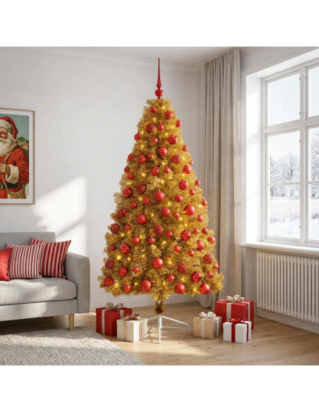 Albero di Natale artificiale con palline 180 cm 300 LED