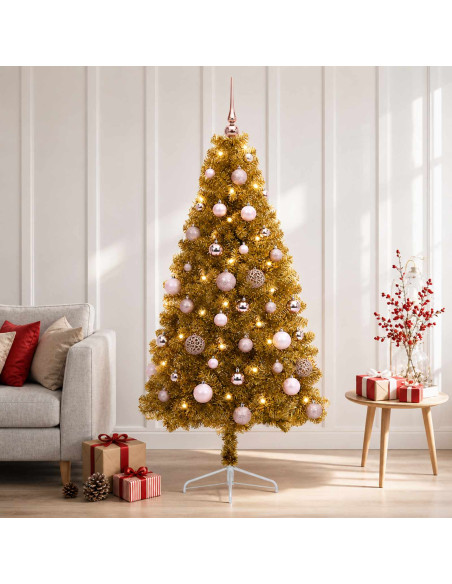 Albero di Natale artificiale con palline 150 cm 150 LED