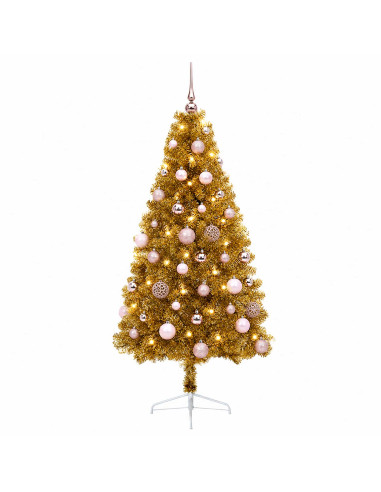 Albero di Natale artificiale con palline 150 cm 150 LED