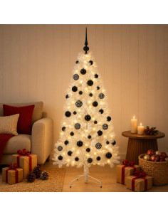 Albero di Natale Artificiale con Rami Pieghevoli 120 cm 150 LED