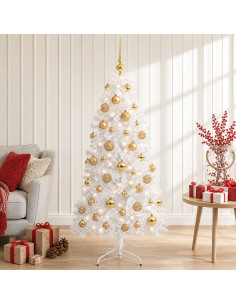 Albero di Natale Artificiale con Rami Pieghevoli 120 cm 150 LED