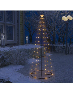 Albero di Natale a Cono Bianco Caldo con 100 LED 70x180 cm