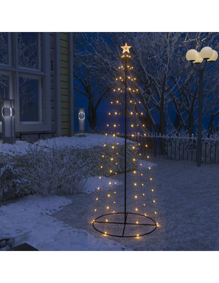 Albero di Natale a Cono Bianco Caldo con 100 LED 70x180 cm