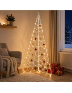 Albero di Natale in metallo KUOPIO 140 cm Acciaio Bianco