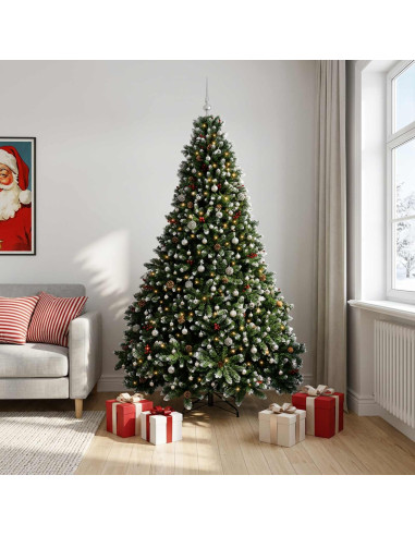 Albero di Natale artificiale verde con palline 270 cm 600 LED