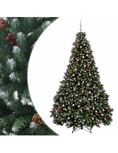 Albero di Natale artificiale verde con palline 270 cm 600 LED 2