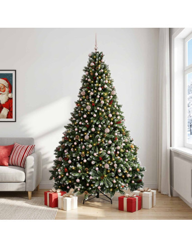 Albero di Natale artificiale verde con palline 270 cm 600 LED