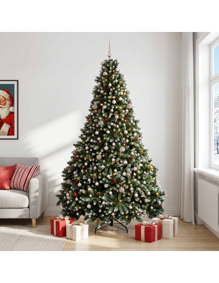 Albero di Natale artificiale verde con palline 270 cm 600 LED