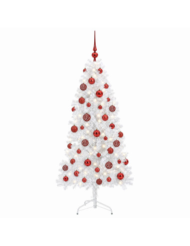 Albero di Natale artificiale con palline 120 cm 150 LED