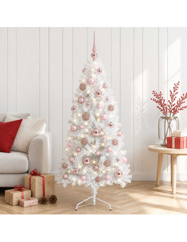Albero di Natale Artificiale con Rami Pieghevoli 120 cm 150 LED
