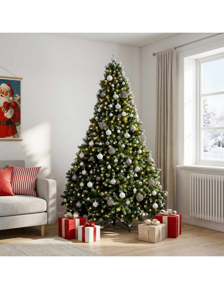 Albero di Natale Artificiale con Palline 270 cm 600 LED