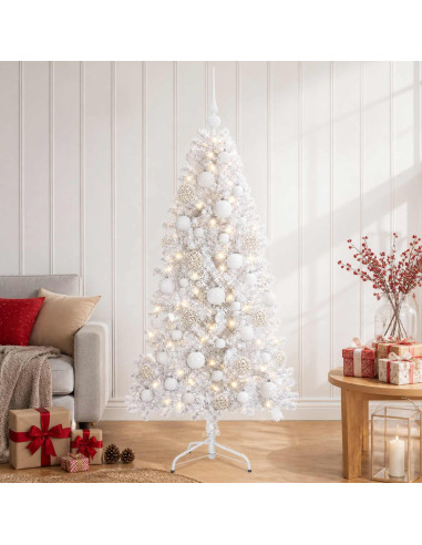 Albero di Natale Artificiale con Rami Pieghevoli 120 cm 150 LED