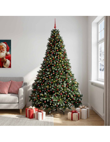 Albero di Natale artificiale verde con palline 270 cm 600 LED