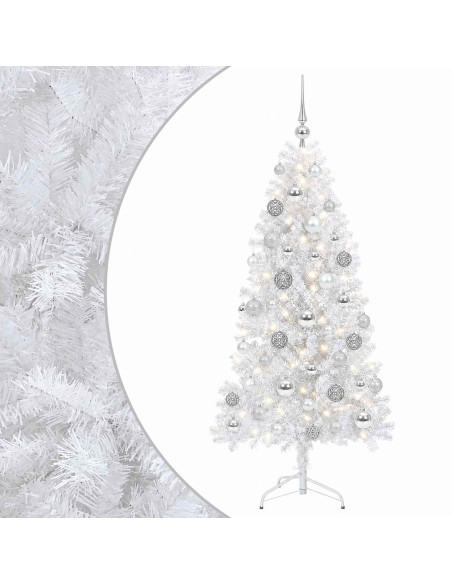 Albero di Natale Artificiale con Rami Pieghevoli 120 cm 150 LED