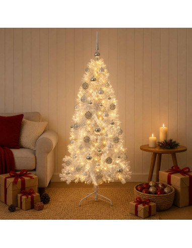 Albero di Natale Artificiale con Rami Pieghevoli 120 cm 150 LED