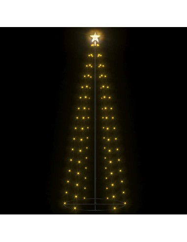 Albero di Natale a Cono Bianco Caldo con 100 LED 70x180 cm