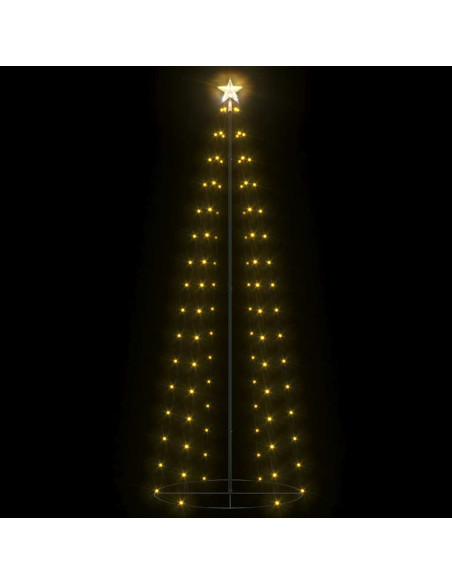 Albero di Natale a Cono Bianco Caldo con 100 LED 70x180 cm