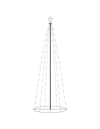 Albero di Natale a Cono Bianco Caldo con 100 LED 70x180 cm