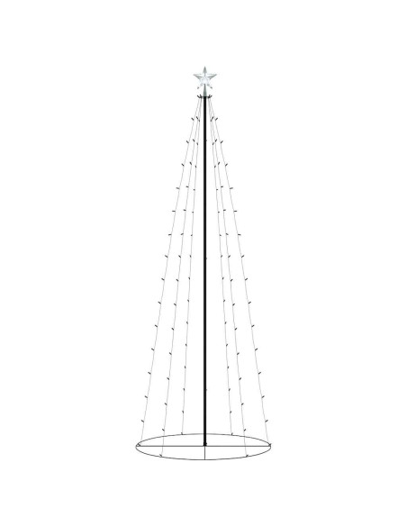 Albero di Natale a Cono Bianco Caldo con 100 LED 70x180 cm