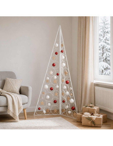 Albero di Natale in metallo KUOPIO 140 cm Acciaio Bianco