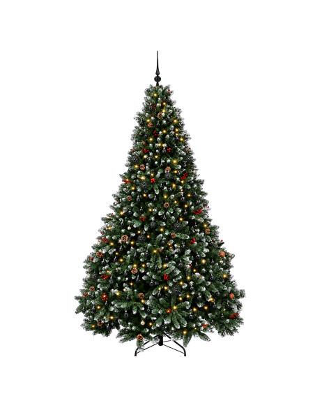 Albero di Natale artificiale verde con palline 270 cm 600 LED