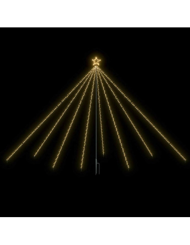 Luci Albero Natale Interni Esterni 576 LED Bianco Caldo 3,6 m