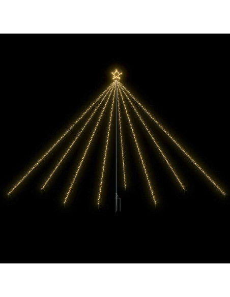 Luci Albero Natale Interni Esterni 576 LED Bianco Caldo 3,6 m