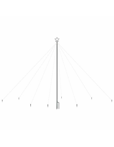 Luci Albero Natale Interni Esterni 576 LED Bianco Caldo 3,6 m