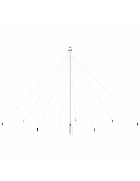 Luci Albero Natale Interni Esterni 576 LED Bianco Caldo 3,6 m