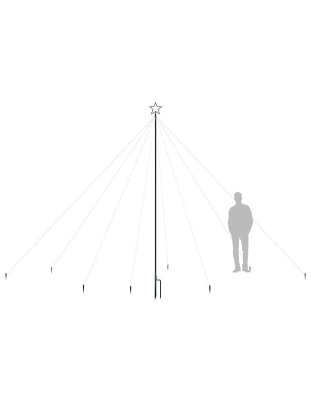 Luci Albero Natale Interni Esterni 576 LED Bianco Caldo 3,6 m