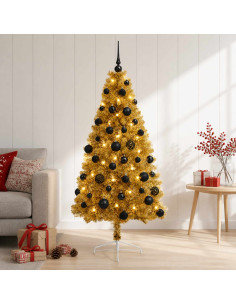 Albero di Natale artificiale con palline 150 cm 150 LED