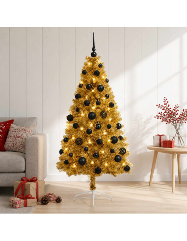 Albero di Natale artificiale con palline 150 cm 150 LED