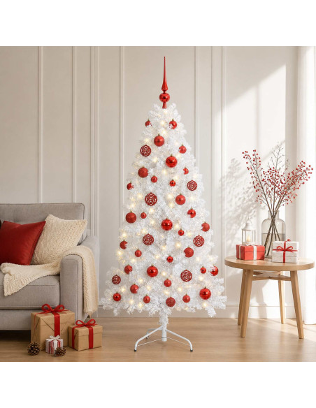 Albero di Natale Artificiale con Rami Pieghevoli 120 cm 150 LED