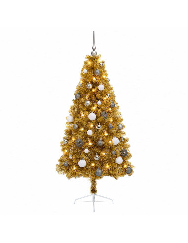 Albero di Natale artificiale con palline 150 cm 150 LED