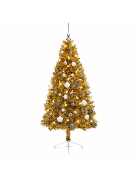 Albero di Natale artificiale con palline 150 cm 150 LED