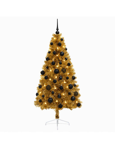 Albero di Natale artificiale con palline 150 cm 150 LED