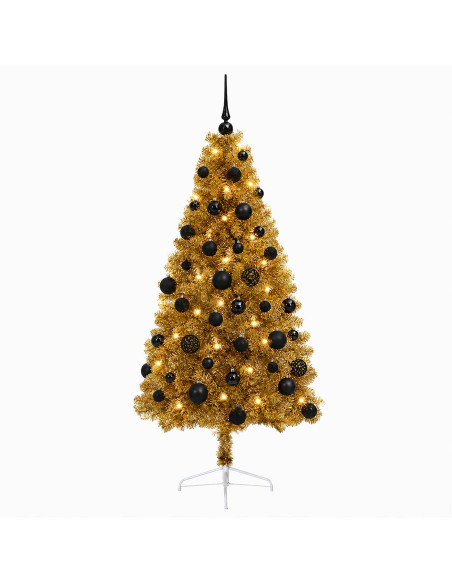 Albero di Natale artificiale con palline 150 cm 150 LED