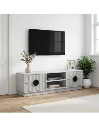 Mobile TV VENRAY 137,5 x 33 x 40 cm Grigio Cemento