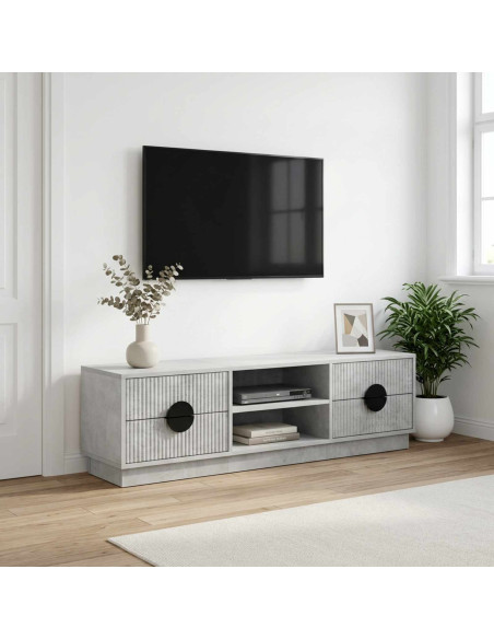Mobile TV VENRAY 137,5 x 33 x 40 cm Grigio Cemento