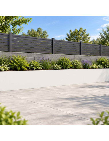 Muro di contenimento 4 pz 60 x 12 x 30 cm Acciaio Bianco