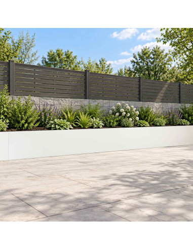 Muro di contenimento 6 pz 60 x 12 x 30 cm Acciaio Bianco