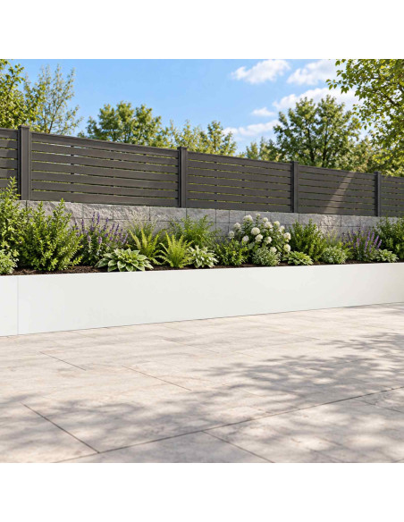 Muro di contenimento 6 pz 60 x 12 x 30 cm Acciaio Bianco