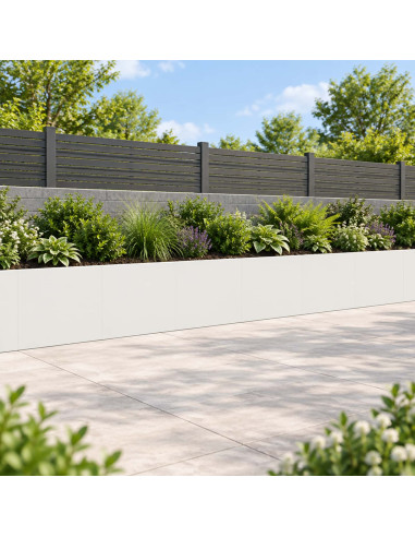 Muro di contenimento 6 pz 40 x 12 x 50 cm Acciaio Bianco