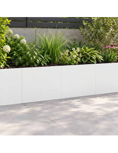 Muro di contenimento 2 pz 60 x 12 x 30 cm Acciaio Bianco