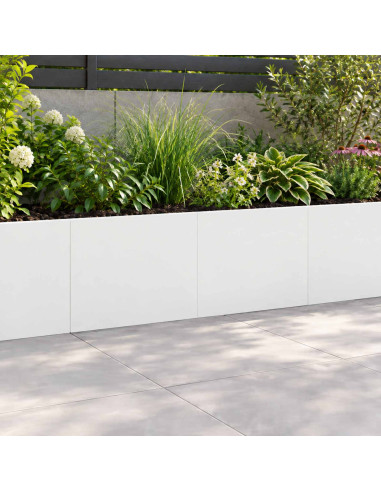 Muro di contenimento 2 pz 60 x 12 x 30 cm Acciaio Bianco
