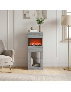 Caminetto elettrico Sonoma grigio 35 x 30 x 86 cm